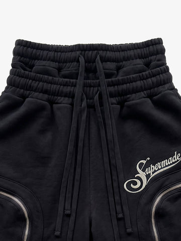 Short cargo à taille double