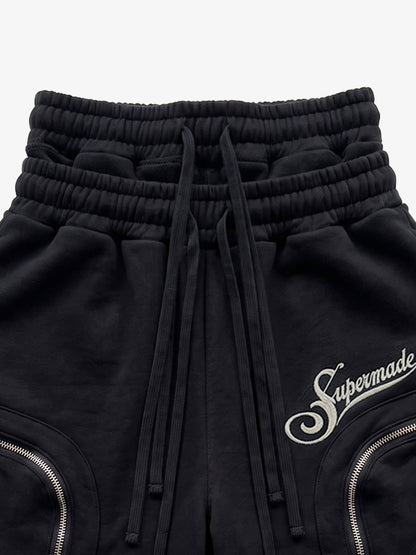 Short cargo à taille double