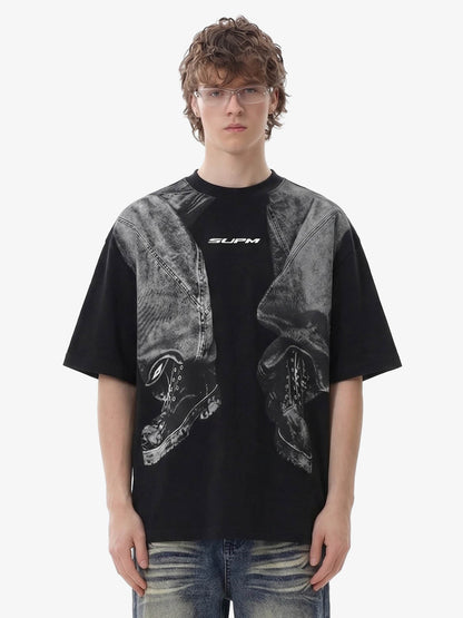 3D Trompe L’Oeil Graphic Short Sleeve T-Shirt 