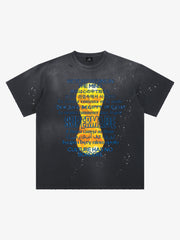 Washed World Cup Trophy Multi-Language Graphic T-Shirt 