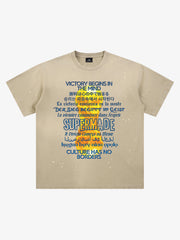 Washed World Cup Trophy Multi-Language Graphic T-Shirt 