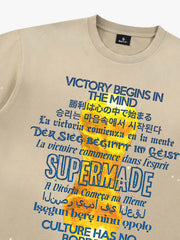 Washed World Cup Trophy Multi-Language Graphic T-Shirt 