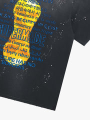 Washed World Cup Trophy Multi-Language Graphic T-Shirt 