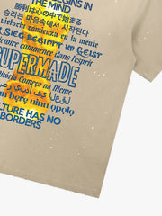 Washed World Cup Trophy Multi-Language Graphic T-Shirt 
