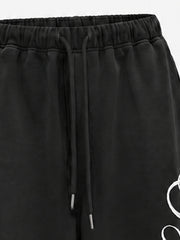 Embroidered Script Sweatpants; Black / S, Black / M, Black / L, Black / XL, Black / 2XL