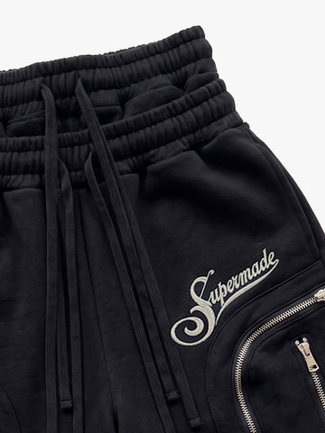 Short cargo à taille double
