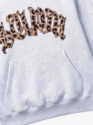 Leoparden-Patchwork-Hoodie & Hosen-Set
