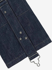 Vintage Star Studded Panel Wide Leg Shorts