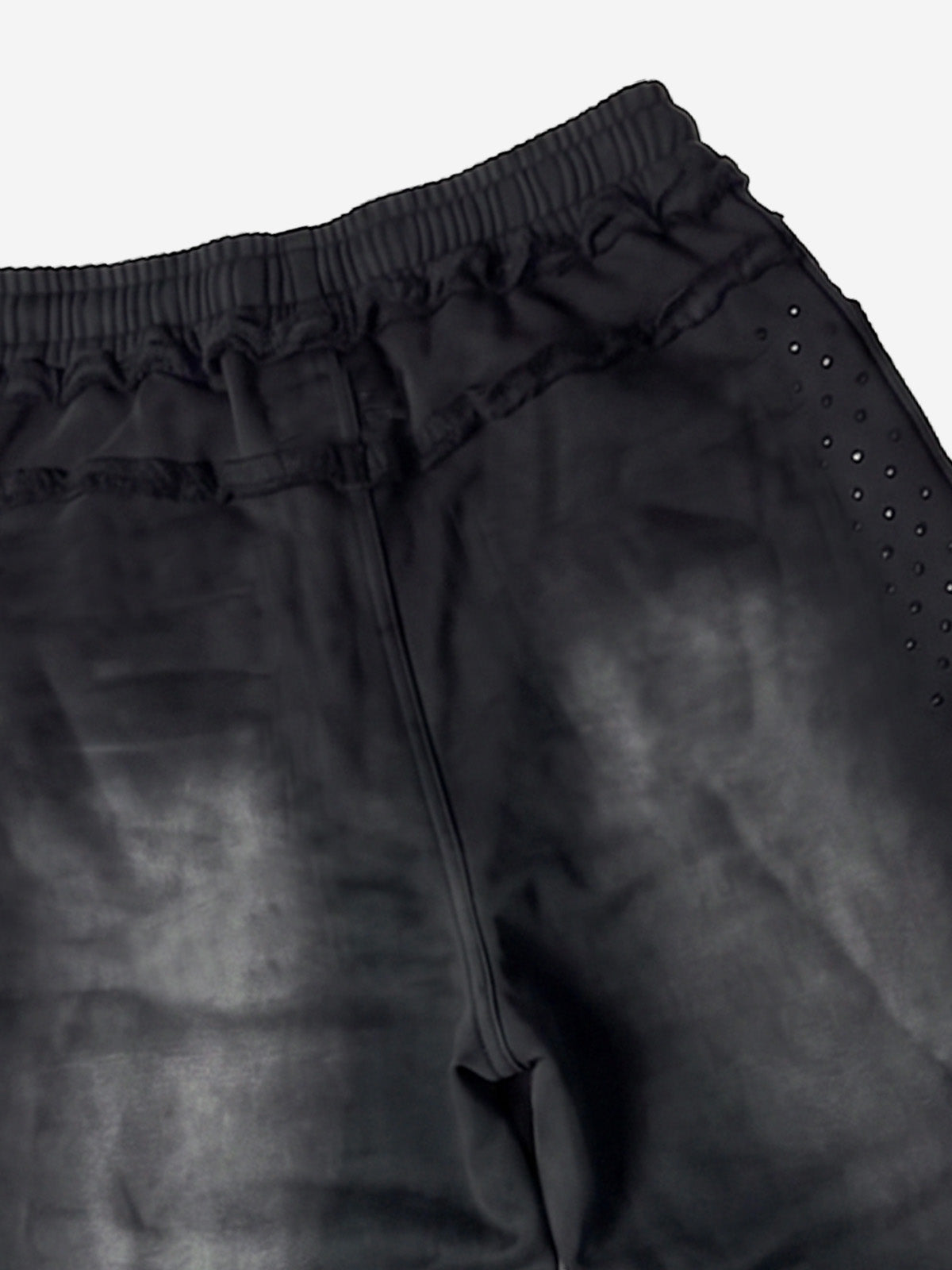 Washed Distressed Rhinestone Trim Sweatpants 
