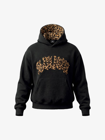 Leoparden-Patchwork-Hoodie & Hosen-Set