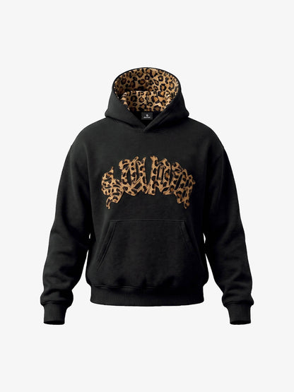 Leoparden-Patchwork-Hoodie & Hosen-Set