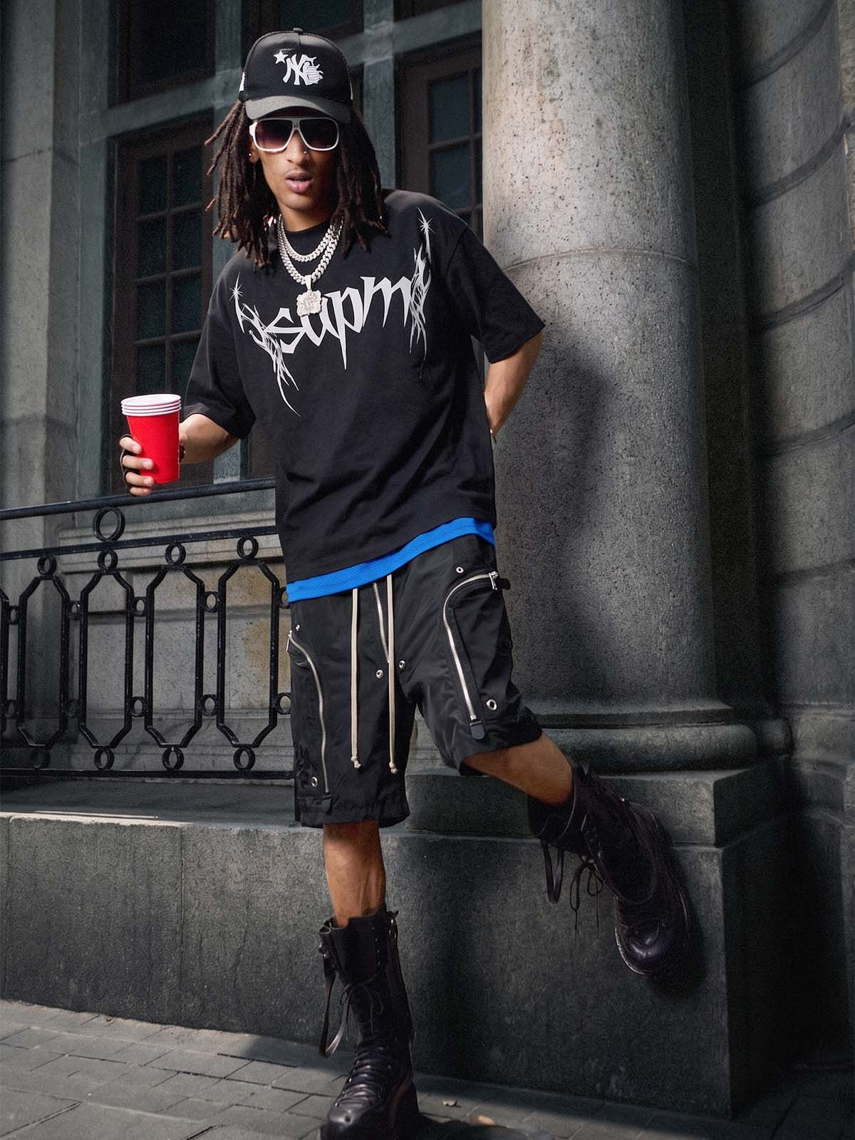 Heavy Zip Functional Techwear Shorts 