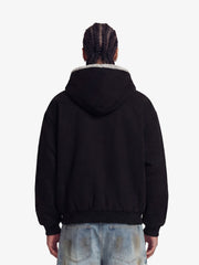 Thesupermade Fur Hooded Zip Up Quilted Jacket - 2510 
