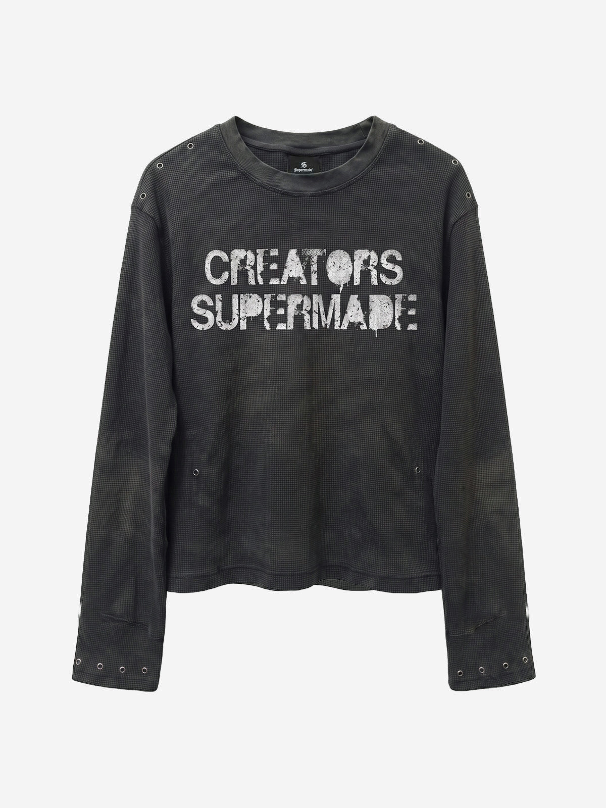 Camiseta de punto gofrado con detalles metálicos
