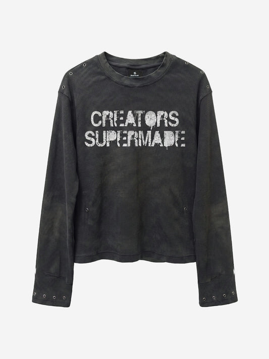 Waffle Knit Metal Detail Tee