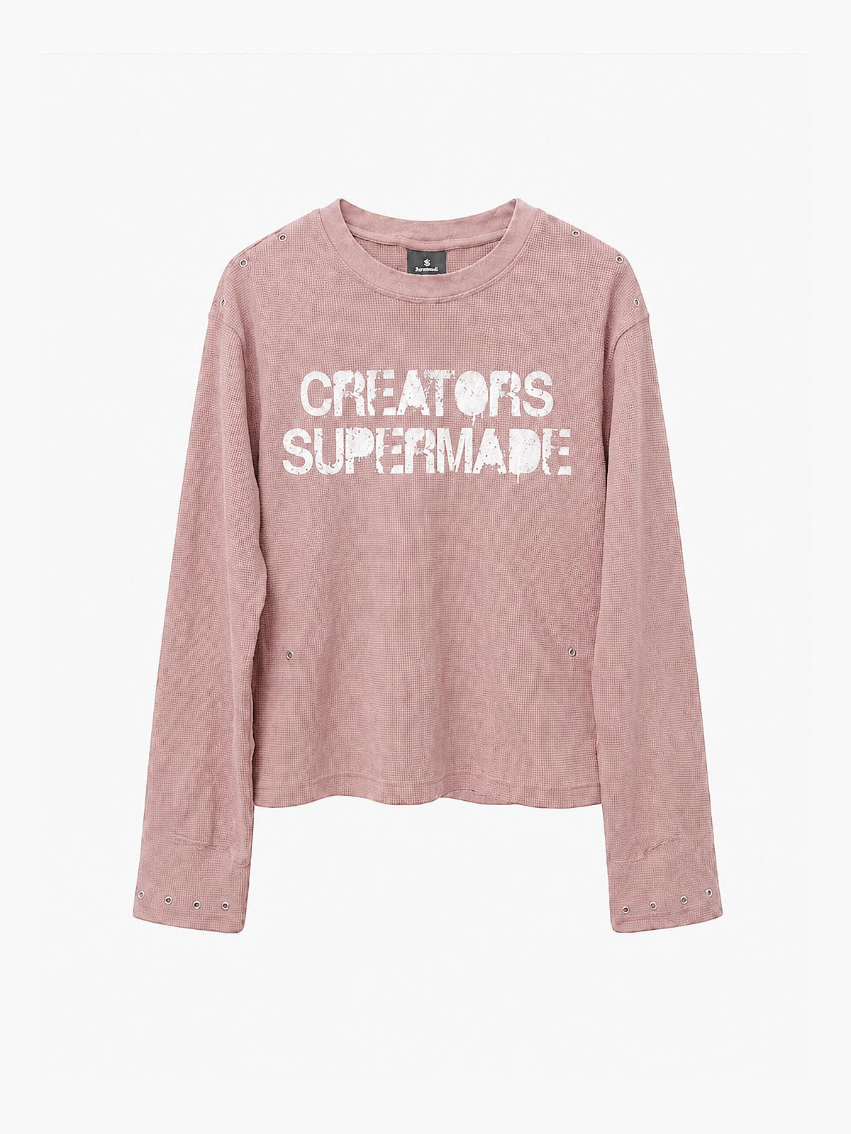 Waffelstrick-T-Shirt mit Metalldetails