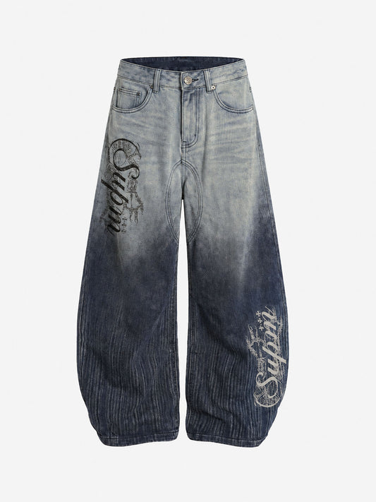 Jeans à lettres vintage