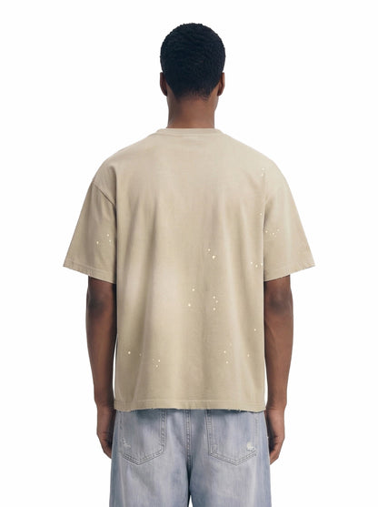 Washed Splash Ink Cosmic Statue Print Galaxy Art T-Shirt 