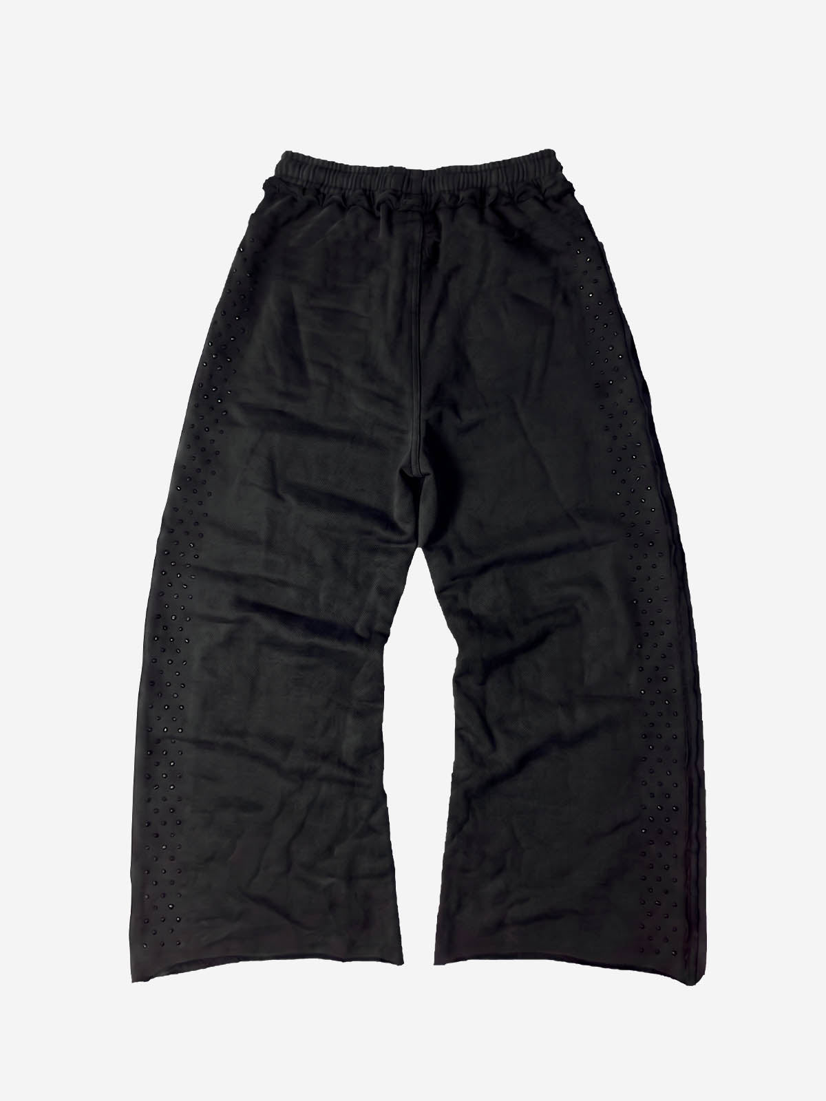 Pantaloni della tuta lavati e scoloriti con finiture in strass