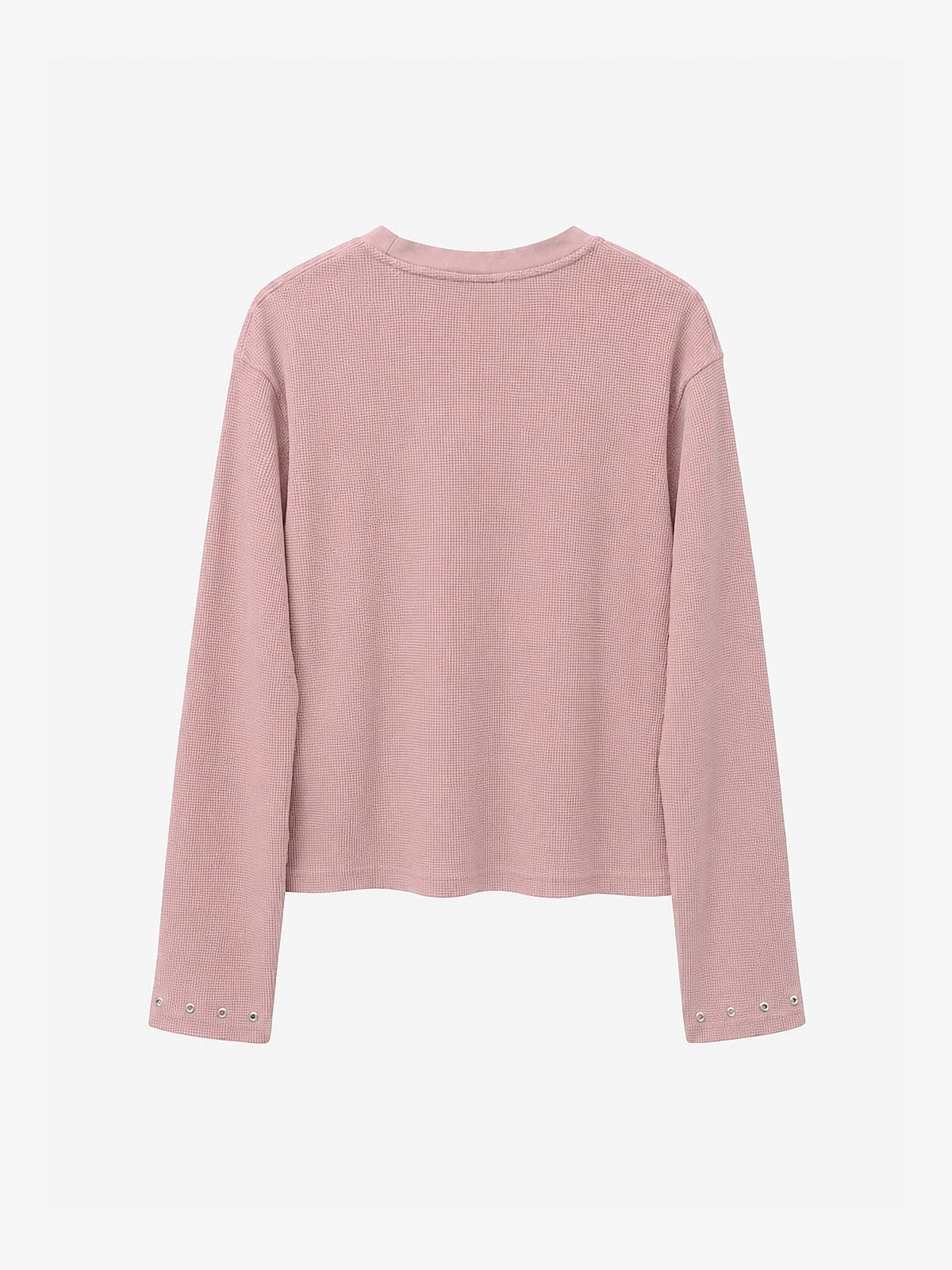 Waffelstrick-T-Shirt mit Metalldetails