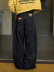 Patch Graphic Wide-Leg Jeans