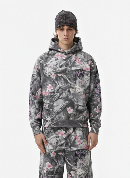 Vintage Floral Devil All-Over Print Hoodie 