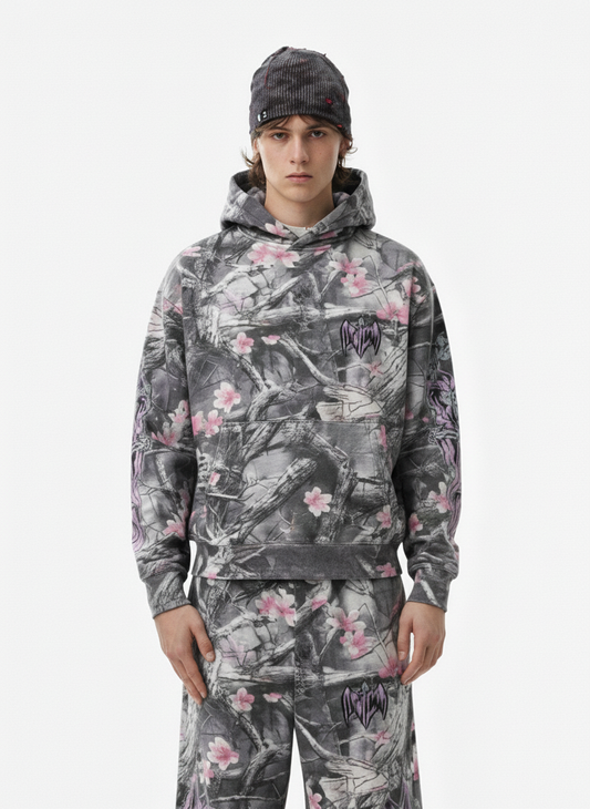 Vintage Floral Devil All-Over Print Hoodie 