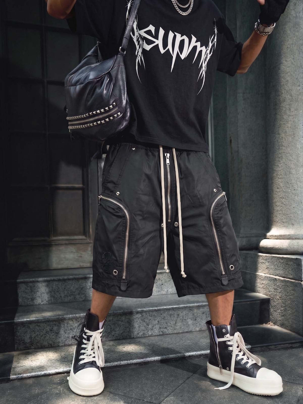 Heavy Zip Functional Techwear Shorts 