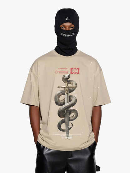 Snake and Sword Graphic T-Shirt 