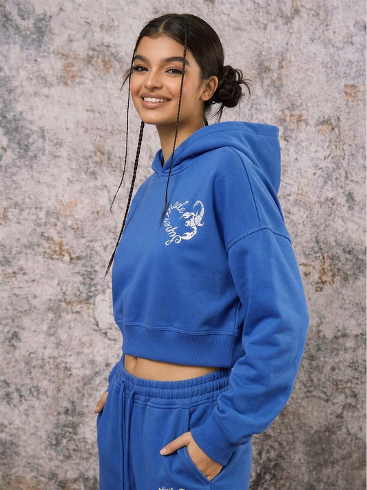 Cotton-Padded Hoodie and Loose Trousers Set
