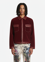 Vintage Suede PU Leather Collar Zip Up Jacket 