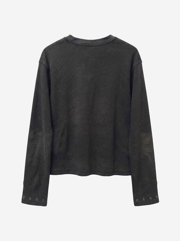 Camiseta de punto gofrado con detalles metálicos