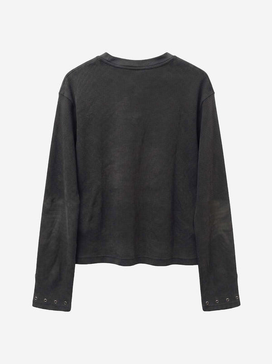 Waffle Knit Metal Detail Tee