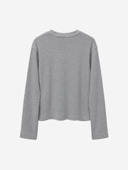 Waffelstrick-T-Shirt mit Metalldetails