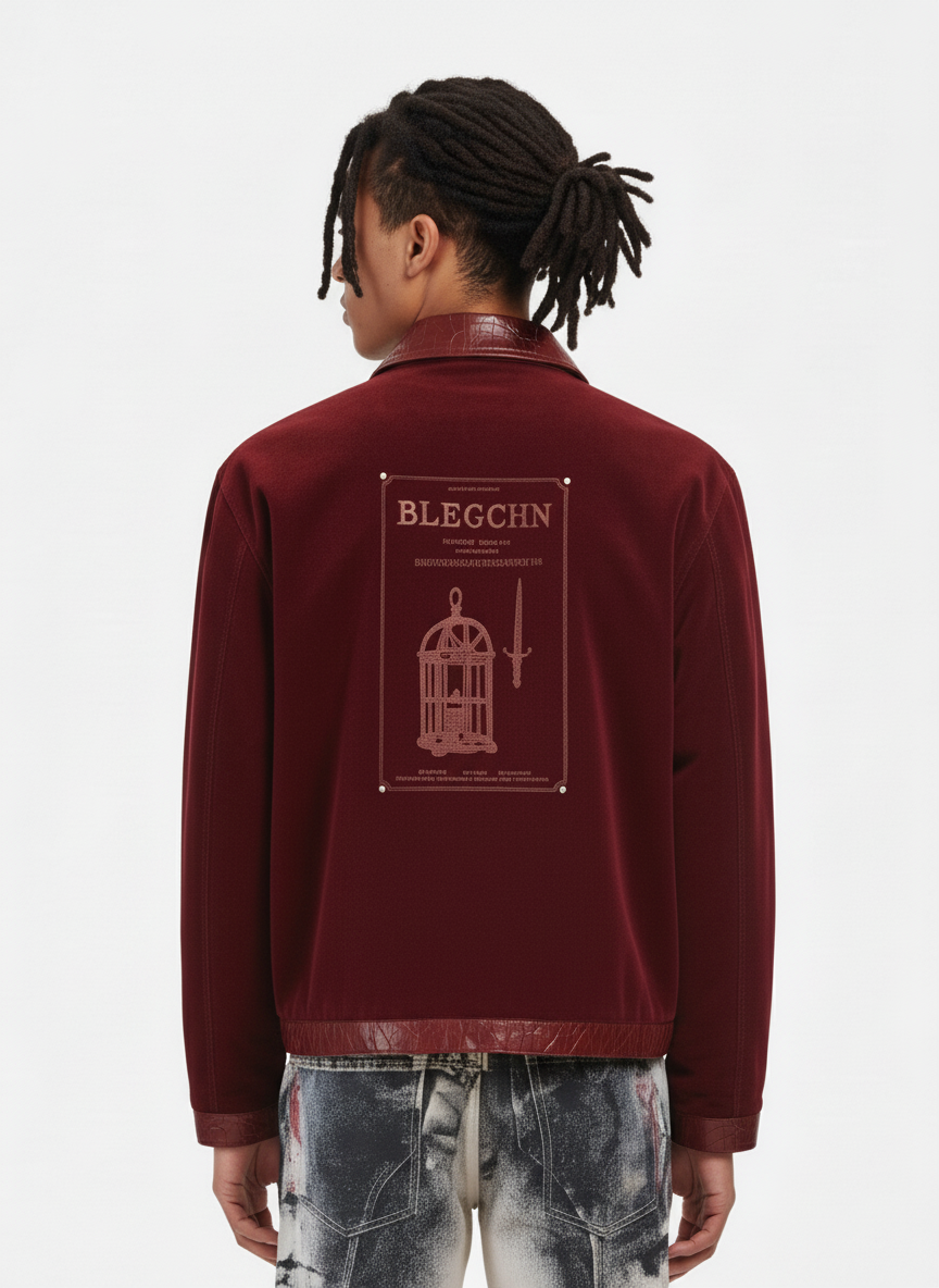 Vintage Suede PU Leather Collar Zip Up Jacket 