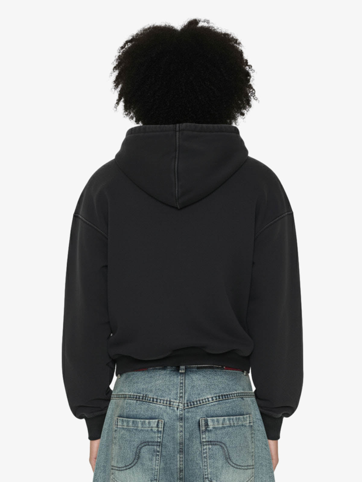 Rivet Detail Fleece Zip Up Hoodie