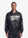 Faux Leather Vintage Street Black Air Jacket - 1821 