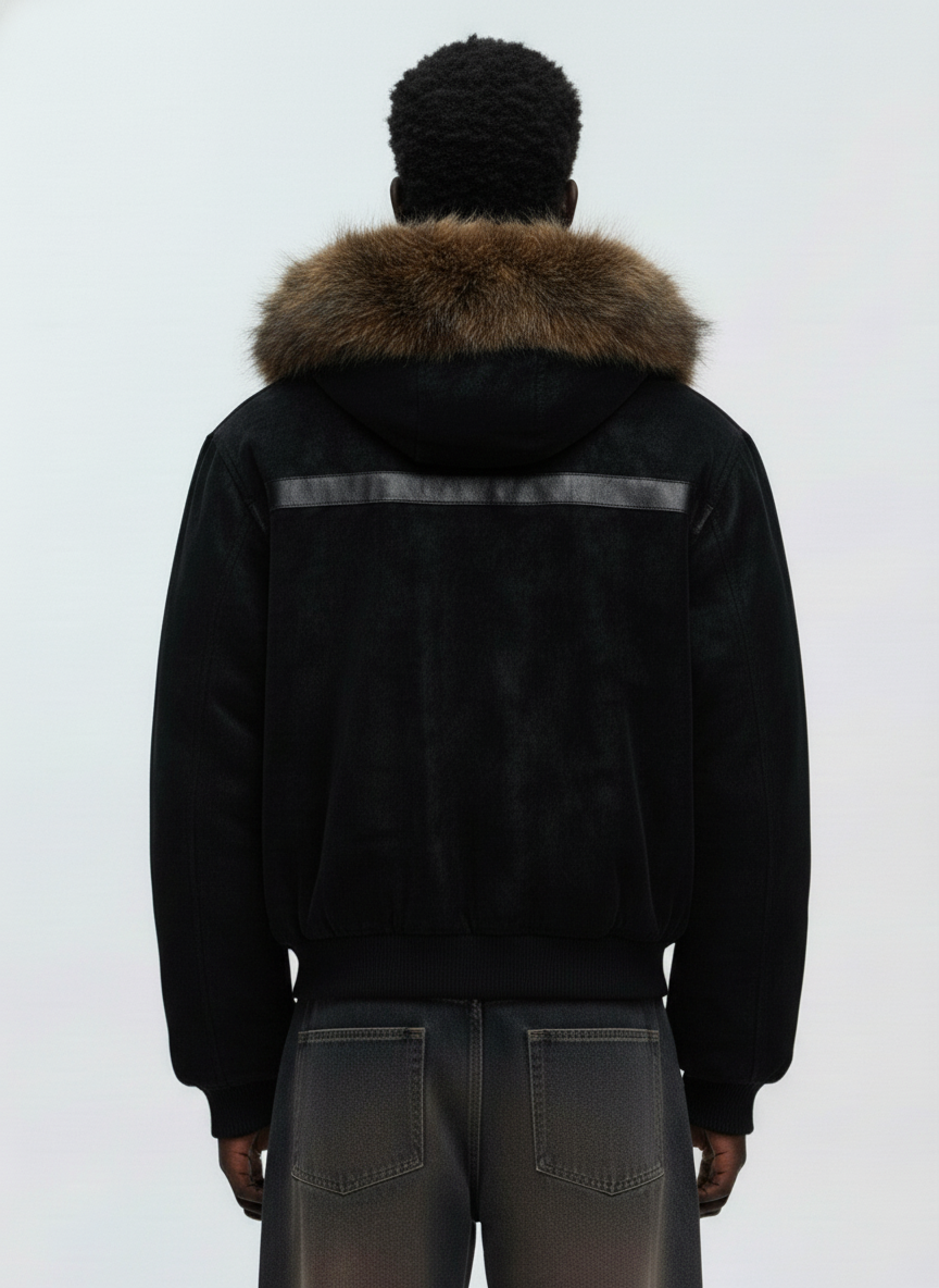 Retro Detachable Faux Fur Collar Suede Fleece Hoodie Jacket 