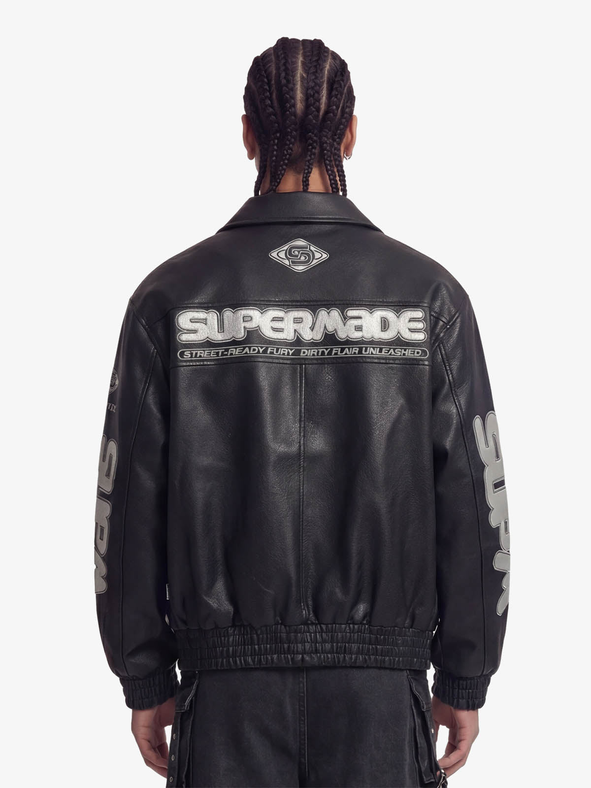 Faux Leather Vintage Street Black Air Jacket - 1821 