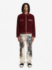 Vintage Suede PU Leather Collar Zip Up Jacket 