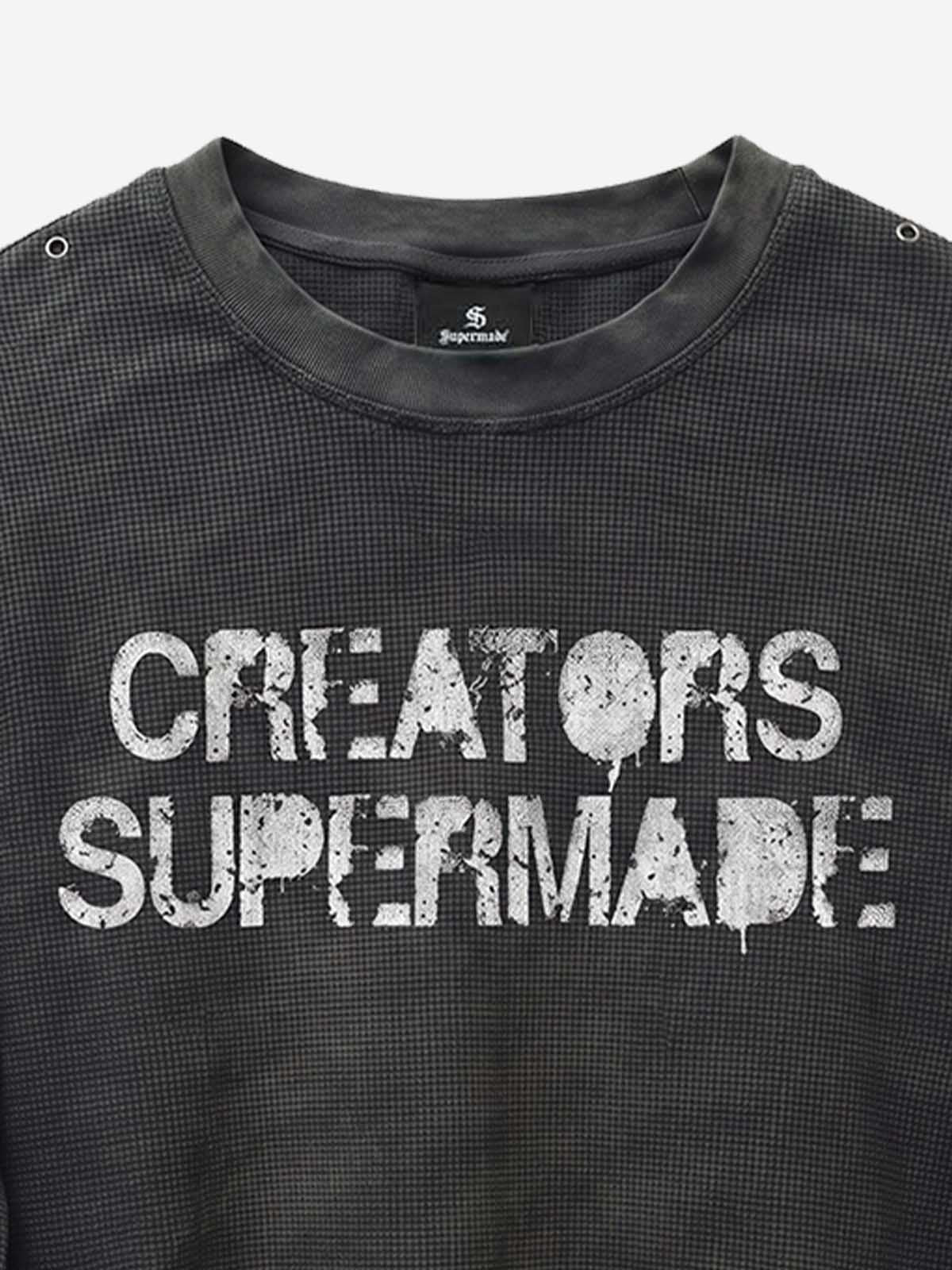 Camiseta de punto gofrado con detalles metálicos