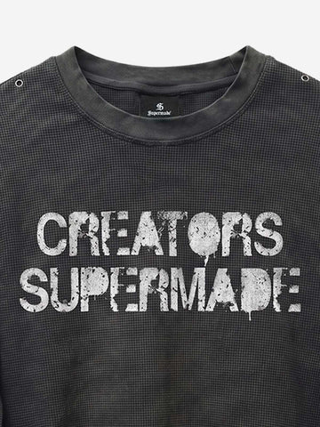 Camiseta de punto gofrado con detalles metálicos