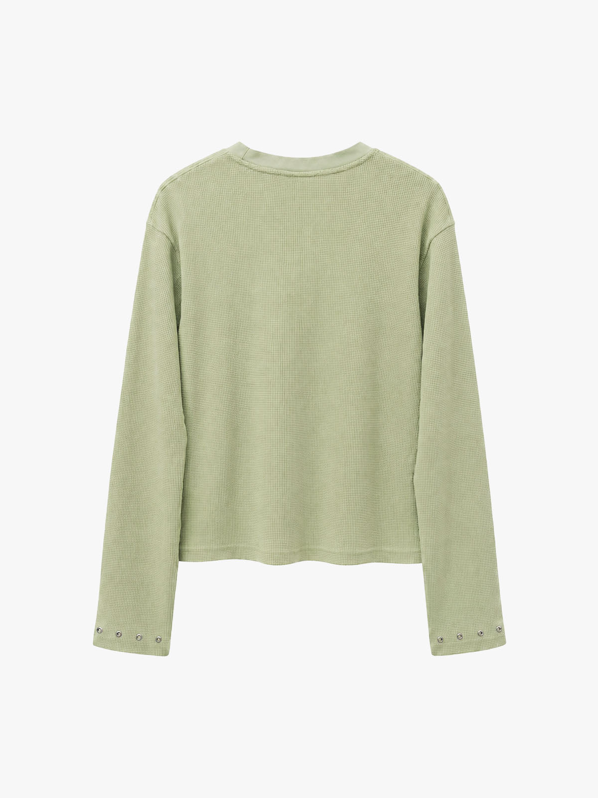 Waffelstrick-T-Shirt mit Metalldetails