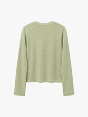 Waffelstrick-T-Shirt mit Metalldetails