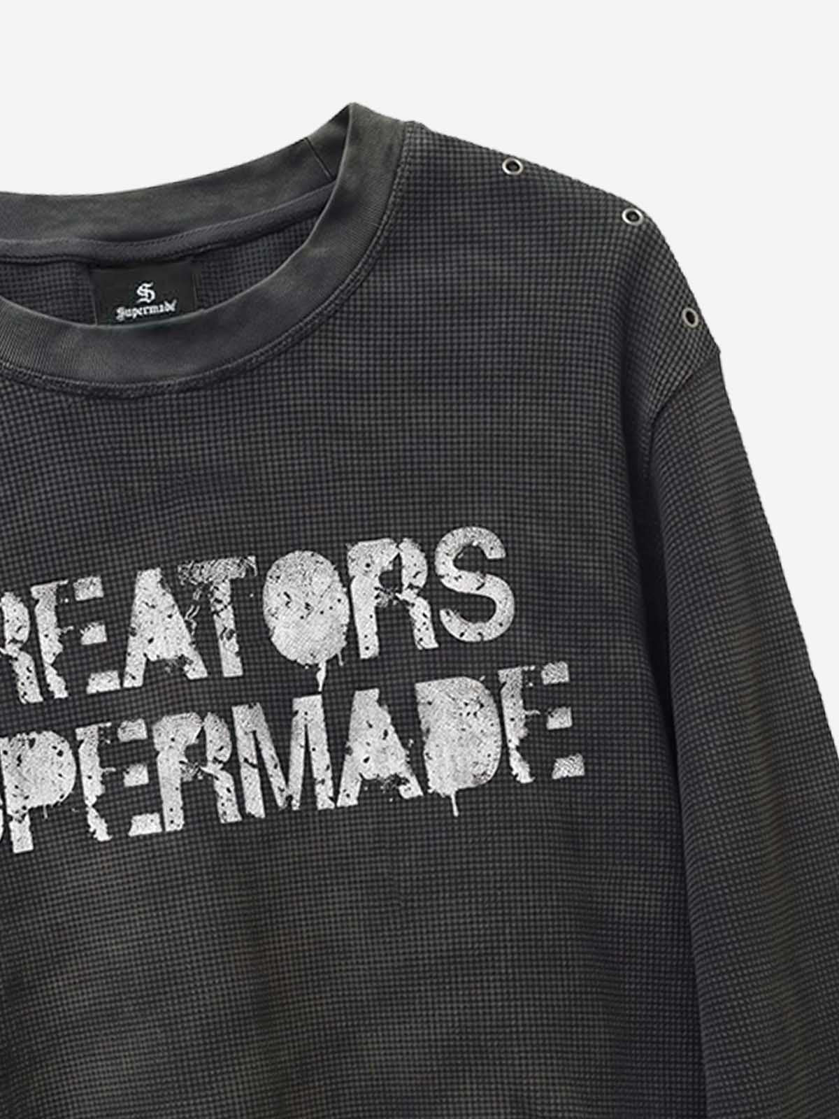 Camiseta de punto gofrado con detalles metálicos
