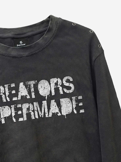 Camiseta de punto gofrado con detalles metálicos