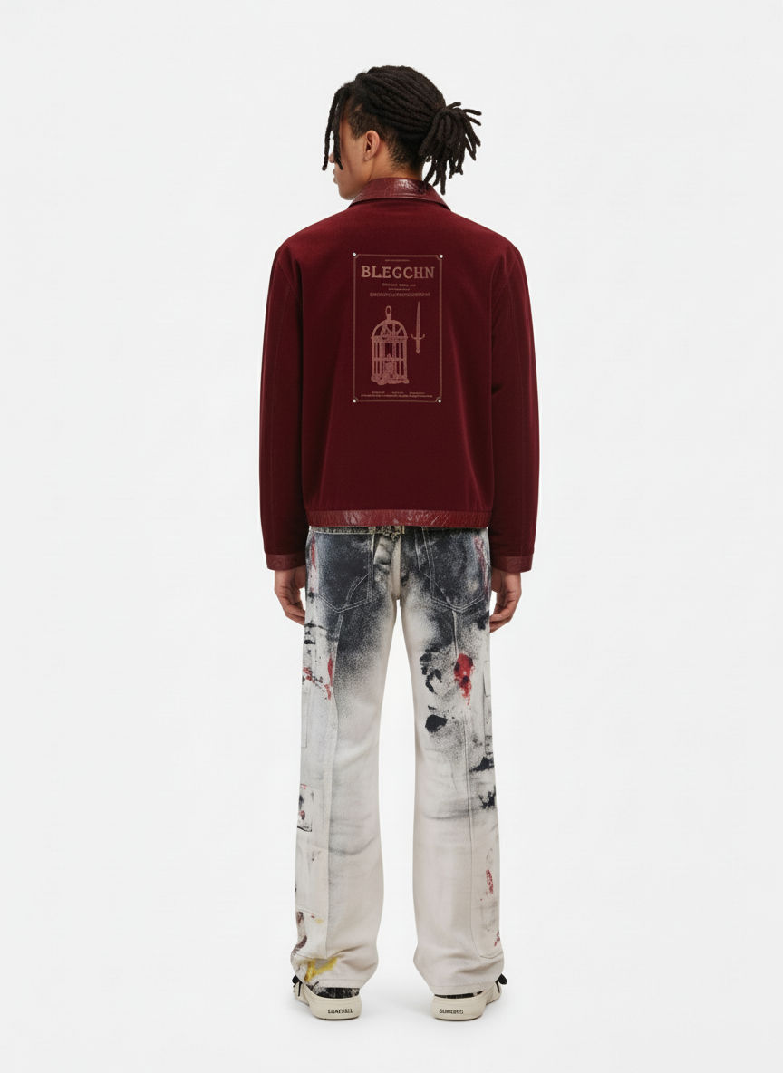 Vintage Suede PU Leather Collar Zip Up Jacket 