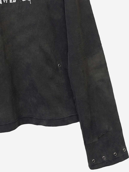 Camiseta de punto gofrado con detalles metálicos