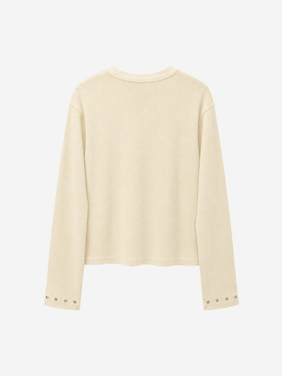 Waffelstrick-T-Shirt mit Metalldetails