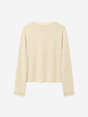 Waffelstrick-T-Shirt mit Metalldetails